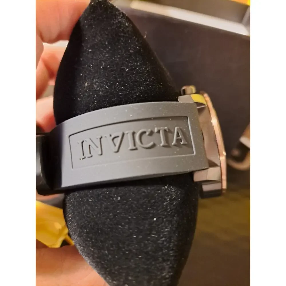 INVICTA Specialty Men's Watch 45mm 35687 Black Silicone Band Two Tone Bezel